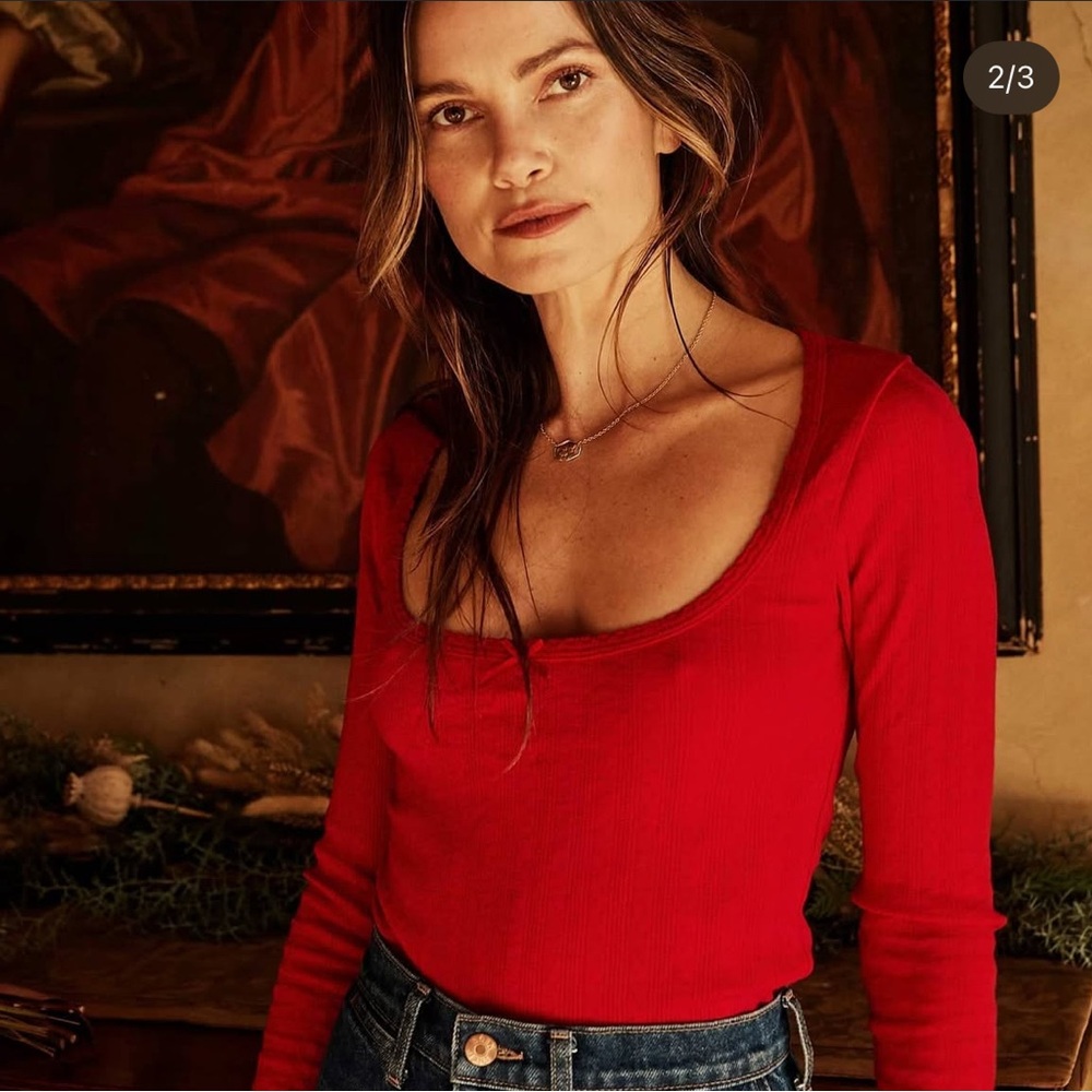 Doen Romy Red Long Sleeve Top - S